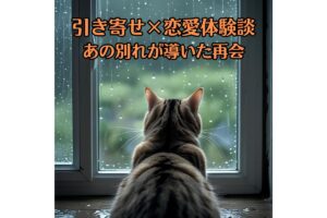 雨が降っている外を窓際で見ている猫の後ろ姿